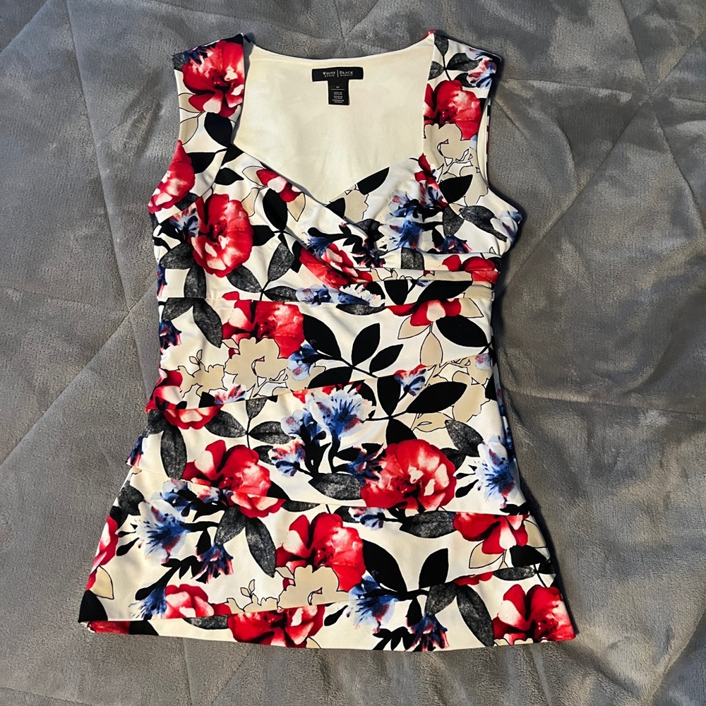 White House Black Market Floral Tank Top
